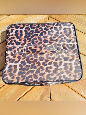Joy Mangano Jewelry Organizer Leopard Travel Case Storage Box